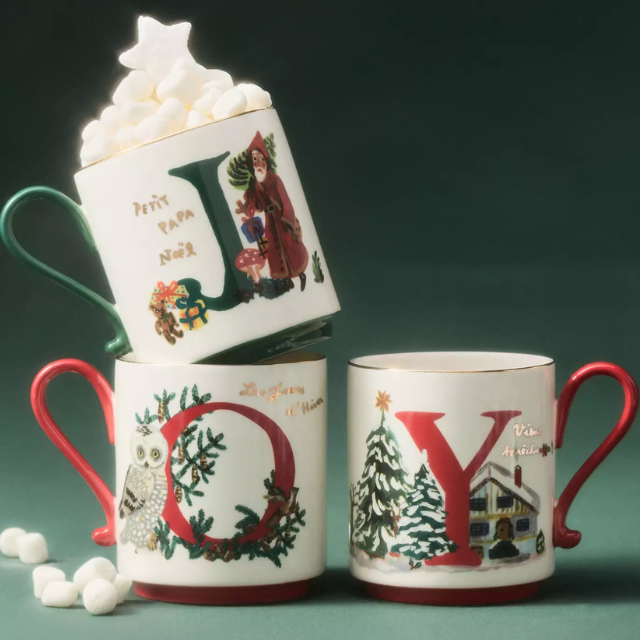 Anthropologie festive mugs